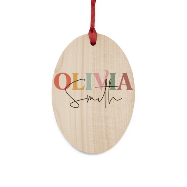 Colorful Name Wooden Ornaments