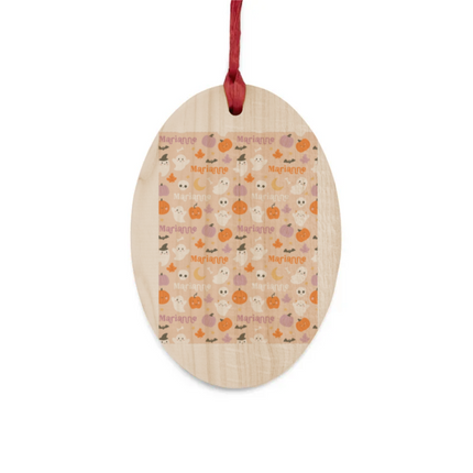 Cute Halloween Name Pattern Wooden Ornaments