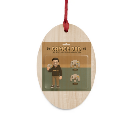 Gamer Dad Wooden Ornaments