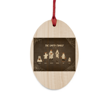 Ghost Family Portrait Wooden Ornaments