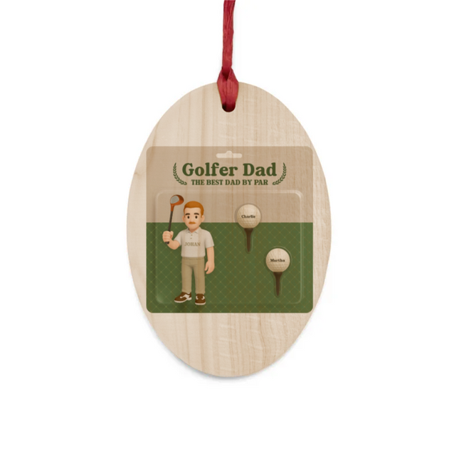 Golfer Dad Wooden Ornaments