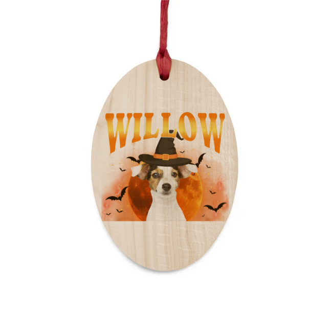 Halloween Bootleg Pet Portrait Wooden Ornaments