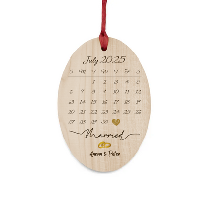Married Calendar Wooden Ornaments