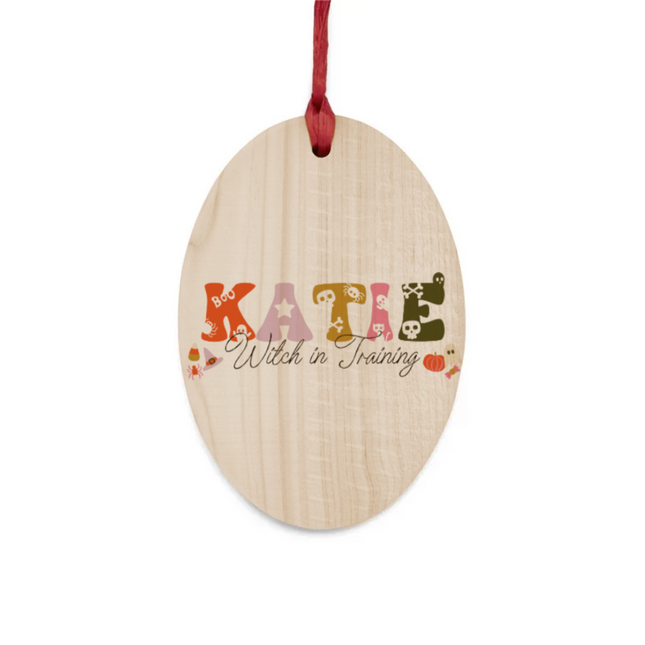 Spooky Cute Name Wooden Ornaments