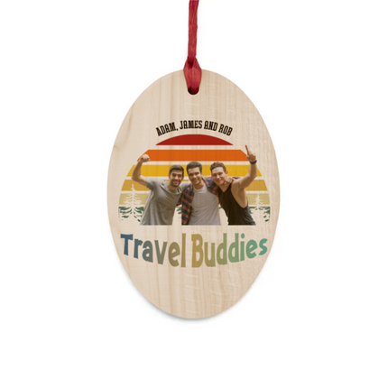 Travel Buddies Wooden Ornaments