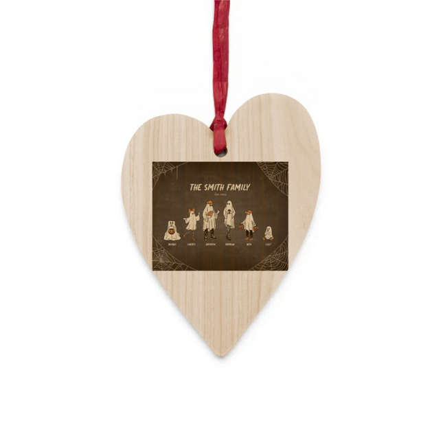Ghost Family Portrait Wooden Ornaments