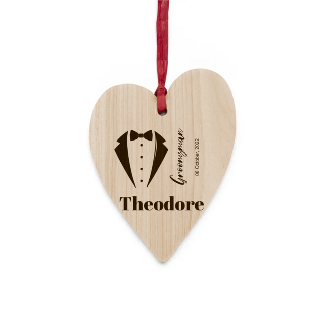 Wedding day - Bridesmaid or groomsman Wooden Ornaments