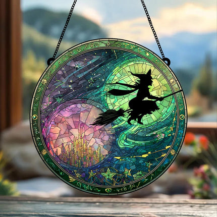 Elphaba and Glinda Besties Glass Suncatcher, Wicked For Good Ornament, Wickeds Merch Acrylic Suncatcher, Wicked Musical Movie Fan Gift