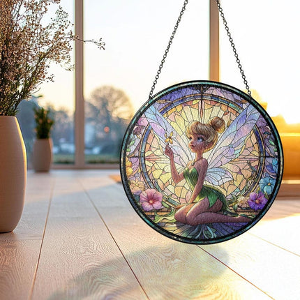 Disney Tinkerbell Suncatcher, Tinkerbell Fairy Disney Stained Glass, Window Hanging Home Decoration, Wall Hanging Decor, Gift For Her