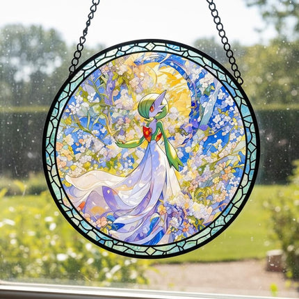 Gardevoir Handcrafted Pokemon Stained Glass Suncatcher, Pokemon Window Art Hanging Decor, Pokemon Gift For Fans Collections, Pokemon Gift Idea