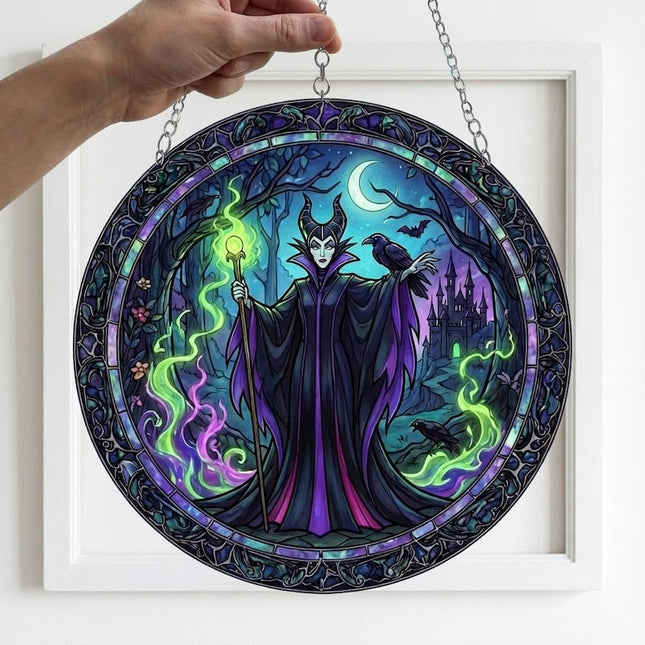 Maleficent Stained Glass Suncatcher, Sleeping Beauty Villain Window Hanging, Disney Suncatcher, Movie Lovers, Magical Gift