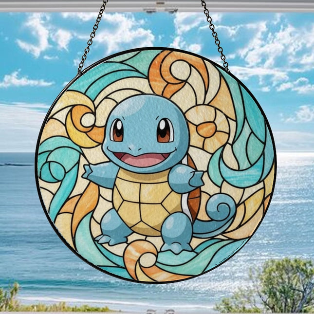 Squirtle Acrylic Suncatcher Ornament – Cute Pokemon Window Hanging Decor, Anime Fan Gift, Colorful Home Accent