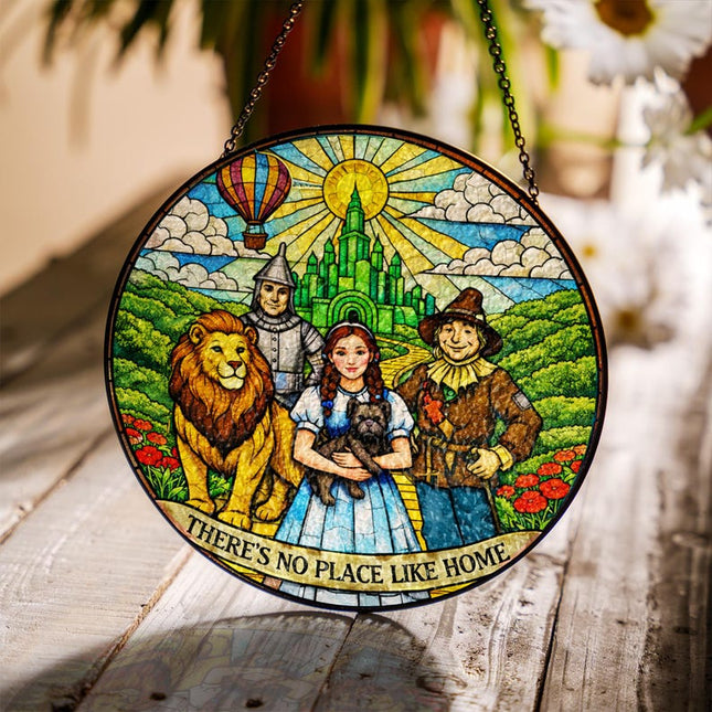 Wizard Witch Stained Glass Suncatcher, Oz Acrylic Suncatcher, Emerald City Decor, Movie Themed Window Hanging, Unique Home Keepsake