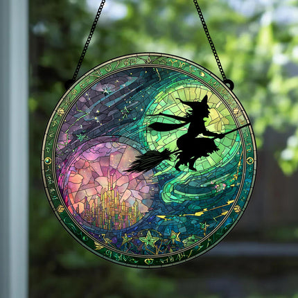 Elphaba and Glinda Besties Glass Suncatcher, Wicked For Good Ornament, Wickeds Merch Acrylic Suncatcher, Wicked Musical Movie Fan Gift