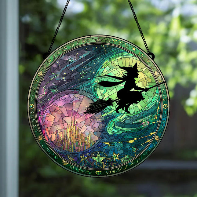 Elphaba and Glinda Besties Glass Suncatcher, Wicked For Good Ornament, Wickeds Merch Acrylic Suncatcher, Wicked Musical Movie Fan Gift