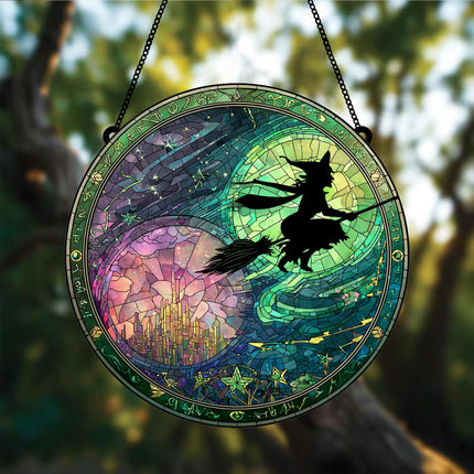 Elphaba and Glinda Besties Glass Suncatcher, Wicked For Good Ornament, Wickeds Merch Acrylic Suncatcher, Wicked Musical Movie Fan Gift