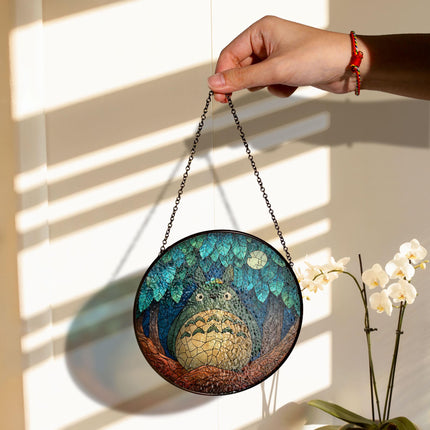 Anime Lover Hobby Stained Glass, Ghibli Fan Suncatcher, Gift For Friends Window Hanging, Kids Room Decor Stained Glass, Birthday Gift Idea