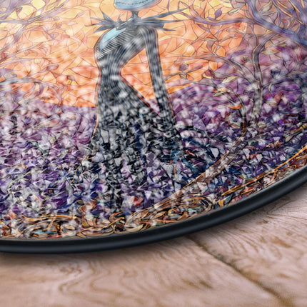 Jack Skellington Stained Glass Suncatcher, Sunset Forest Window Decor, Gothic Halloween Theme, Movie Fans, Spooky Gift Idea