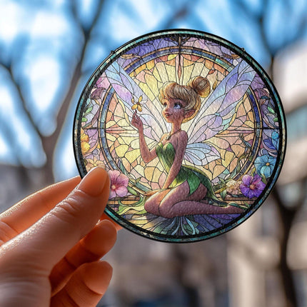 Disney Tinkerbell Suncatcher, Tinkerbell Fairy Disney Stained Glass, Window Hanging Home Decoration, Wall Hanging Decor, Gift For Her
