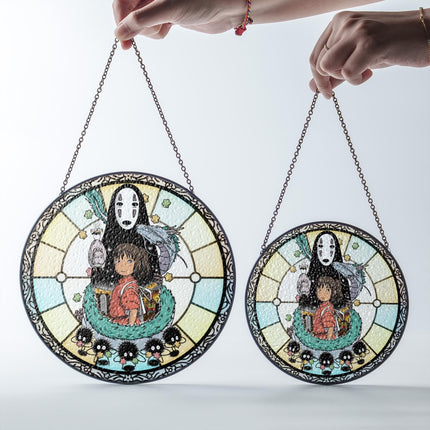 Ghibli Spirited Away Stained Glass Suncatcher, Ghibli Studio Suncatcher Window Hanging, Anime Lover Gift, Anime Hanging Home Decor