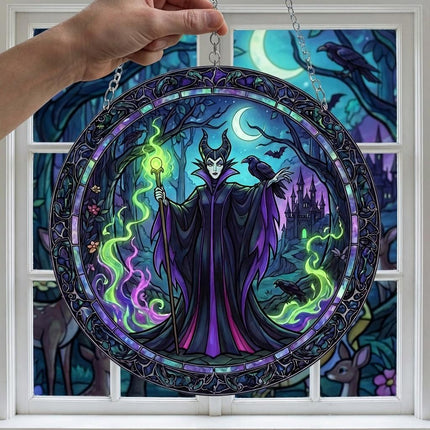 Maleficent Stained Glass Suncatcher, Sleeping Beauty Villain Window Hanging, Disney Suncatcher, Movie Lovers, Magical Gift