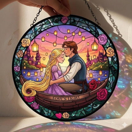 Disney Tangled Suncatcher, Couple Gift, Tangled Princess Gift for Her, Magical Home Decor, Anniversary Gift, Couple Suncatcher