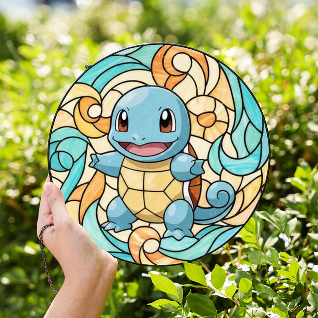 Squirtle Acrylic Suncatcher Ornament – Cute Pokemon Window Hanging Decor, Anime Fan Gift, Colorful Home Accent