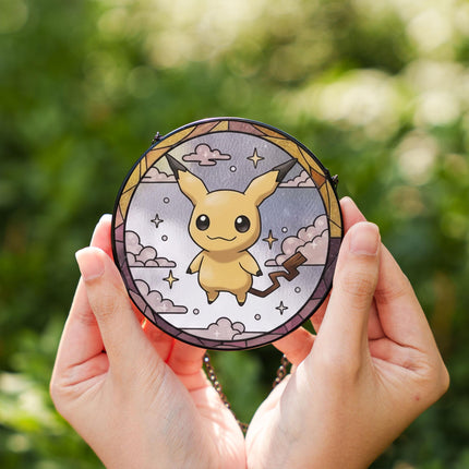 Mimikyu Acrylic Suncatcher – Cute Pokemon Window Hanging Decor, Anime Fan Gift, Mimikyu Stained Glass Style Art Suncatcher