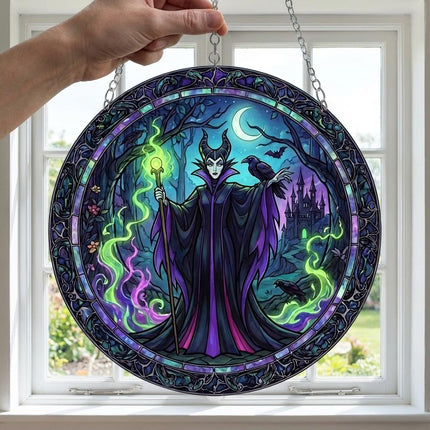Maleficent Stained Glass Suncatcher, Sleeping Beauty Villain Window Hanging, Disney Suncatcher, Movie Lovers, Magical Gift