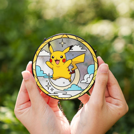 Pikachu Acrylic Suncatcher Ornament, Cute Pokémon Window Hanging Decor, Anime Fan Gift, Stained Glass Style Suncatcher