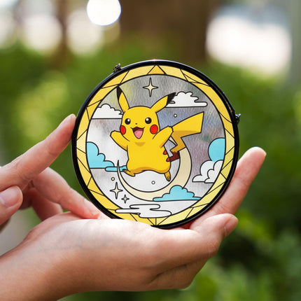 Pikachu Acrylic Suncatcher Ornament, Cute Pokémon Window Hanging Decor, Anime Fan Gift, Stained Glass Style Suncatcher