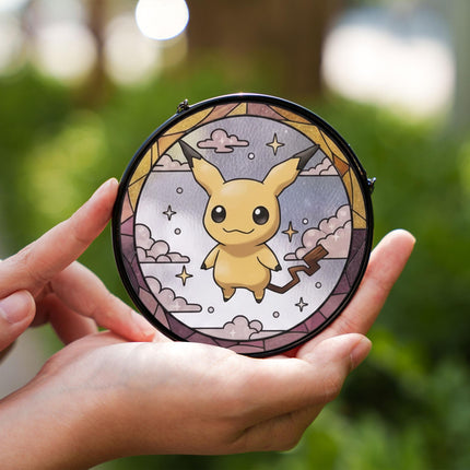 Mimikyu Acrylic Suncatcher – Cute Pokemon Window Hanging Decor, Anime Fan Gift, Mimikyu Stained Glass Style Art Suncatcher