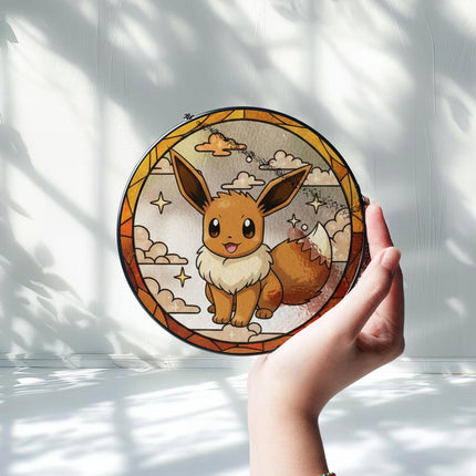 Eevee Acrylic Suncatcher– Cute Pokemon Window Hanging Decor, Anime Fan Gift, Eevee Stained Glass Style Art Suncatcher