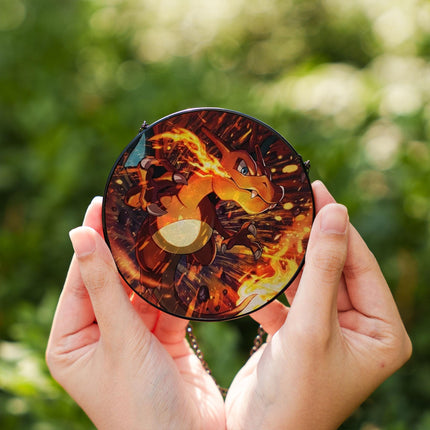 Charizard Suncatcher, Pokemon Fire Moon Window Hanging, Acrylic Glass Suncatcher, Fantasy Home Decor, Anime Pokemon Fan Gift