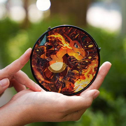 Charizard Suncatcher, Pokemon Fire Moon Window Hanging, Acrylic Glass Suncatcher, Fantasy Home Decor, Anime Pokemon Fan Gift